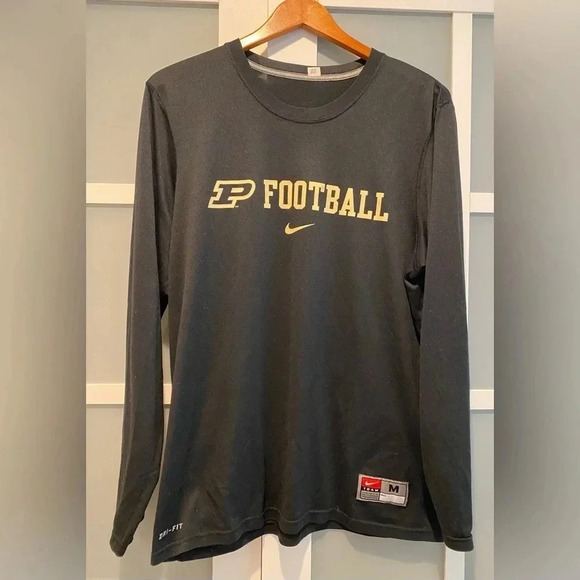 Nike Purdue Boilermakers Football Dri-Fit Shirt Black NCAA Men’s‎ Medium EUC - Picture 10 of 14